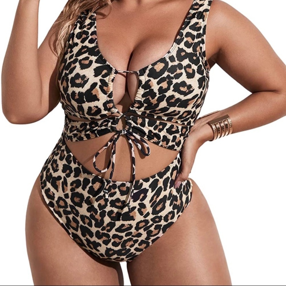 4X Plus Size Bathing Suit One Piece Animal Print New